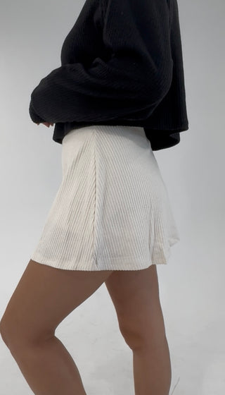 Soft Intentions Ribbed Skort - Whip Cream