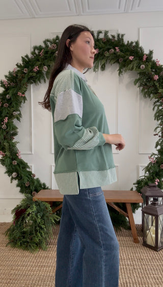 Frosted Pines Collared Pullover