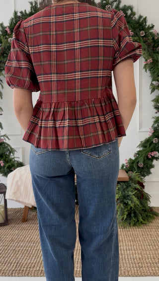 Home for the Holidays Peplum Top