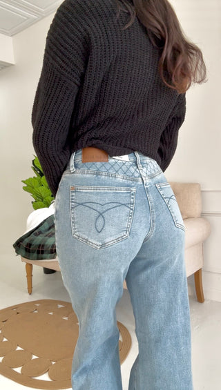 Diamond Dream High Waist Retro Wide Jean By Judy Blue