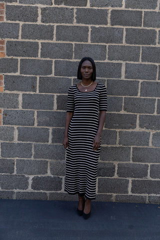 Night Stripes Maxi Dress