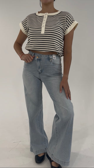 Skyline High Waist Retro Wide Leg Jean By Judy Blue