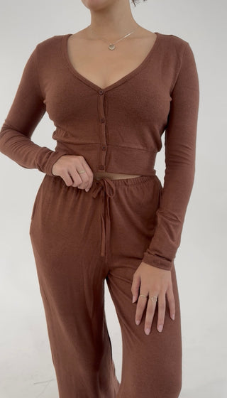 The Daydream Cropped Cardigan - Brown