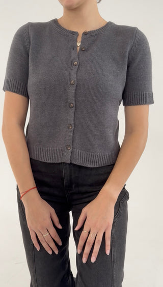 The Bookclub Cardigan - Dark Grey