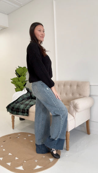 Winter Ridge Two-Tone Column Straight Jeans by Judy Blue