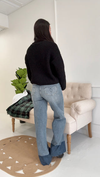 Winter Ridge Two-Tone Column Straight Jeans by Judy Blue