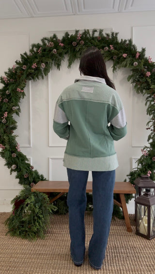 Frosted Pines Collared Pullover