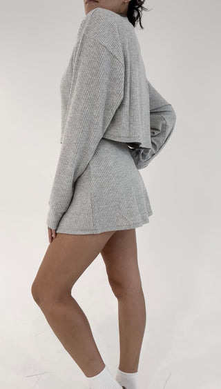 Soft Intentions Cropped Sweater - Gray