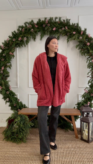 Snuggle Season Cardigan - vintage Red