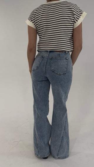 Washed Wanderer High Waist Retro Wide Leg Jean By Judy Blue