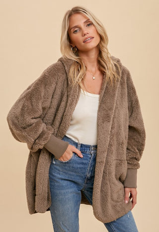 Book Lovers Sherpa Hoodie Cardigan