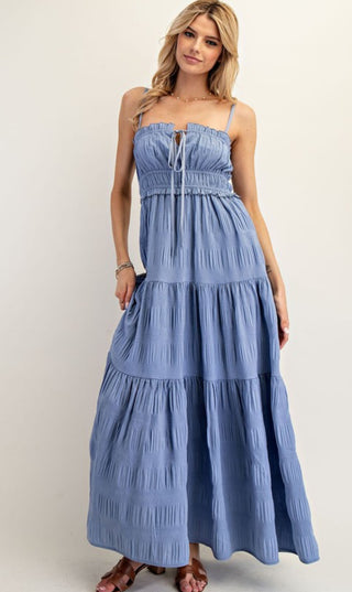 Your Baby Blues Tiered Maxi Dress
