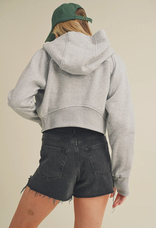 Moonshine Cropped Hooded Jacket - Gray