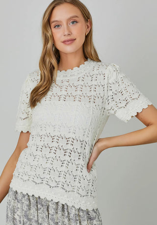 Sequoia Crochet Sweater - Cream