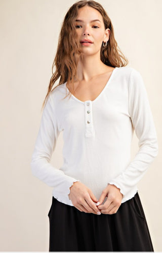 Hollyhock Long Sleeve Henley Top