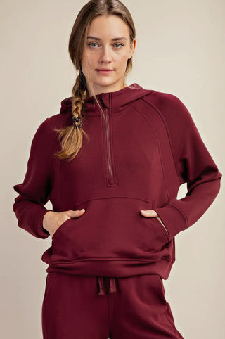 Modal Quarter Zip Hoodie