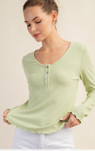 Hollyhock Long Sleeve Henley Top