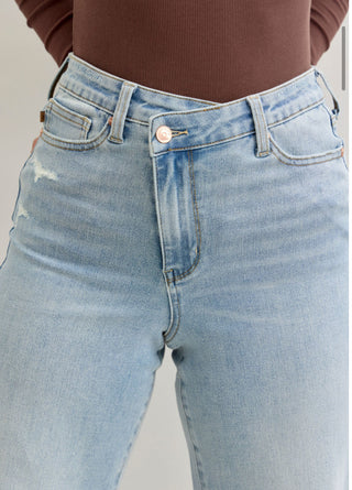 Skyline High Waist Retro Wide Leg Jean By Judy Blue