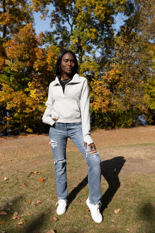 In the Wooded Acres Crop Quarter Zip Pullover
