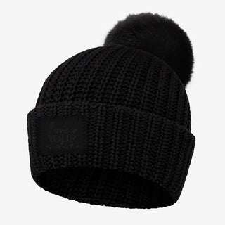 LOVE YOUR MELON - Black Monochrome Pom Beanie