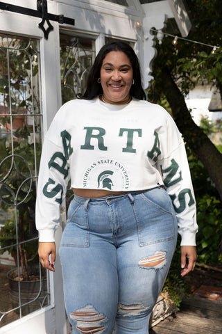 Michigan State Spartans Crop top long sleeve close up