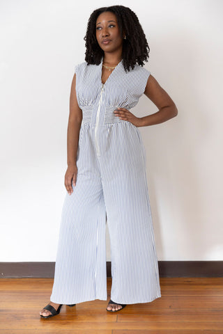 Nautical Pinstripe Jumpsuit