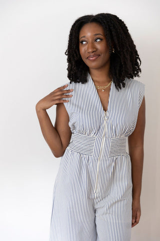 Nautical Pinstripe Jumpsuit