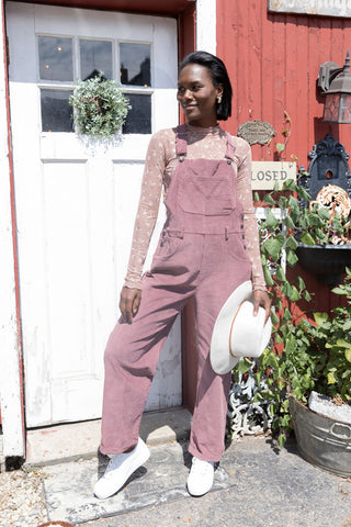 PLUM PIE WOVEN OVERALLS  ADJUSTABLE STRAPS 