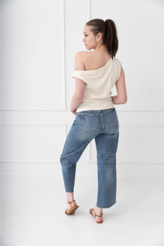 Pretty Girl Knit Rib One Shoulder Tank