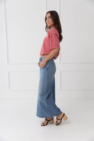 Show you the Door Stretch Classic Midi Skirt