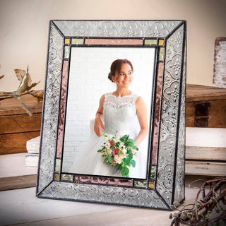 Stained Glass Wedding Picture Frame: 8x10 Horizontal