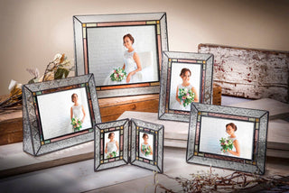 Stained Glass Wedding Picture Frame: 8x10 Horizontal