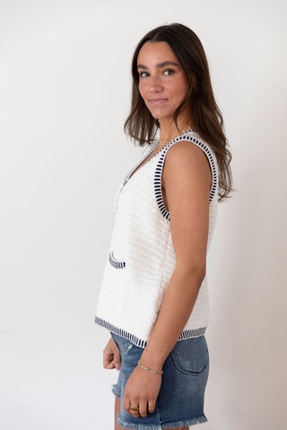 Yachts Button Up Sweater Vest