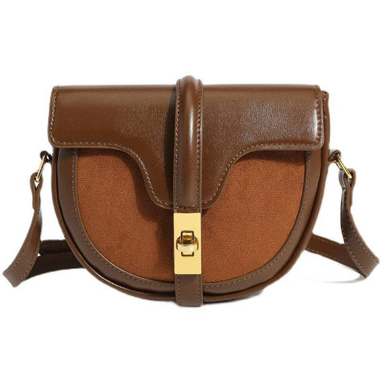 Suede Saddle Crossbody Handbag