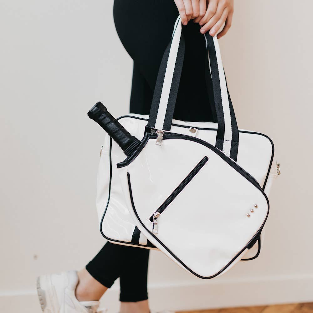 Palomino Patent Pickleball Bag: White