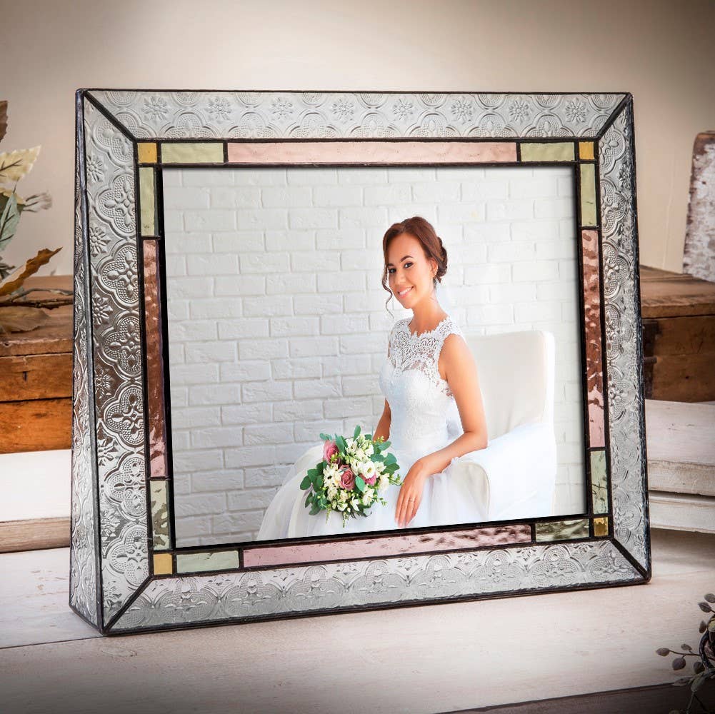 Stained Glass Wedding Picture Frame: 4x6 Horizontal