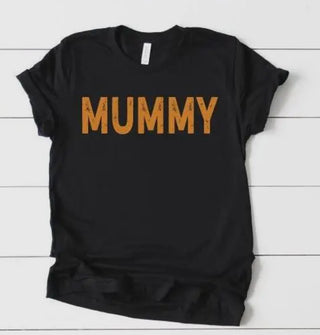 mummy graphic womens tee halloween close up