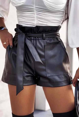 Nightlife Paper bag Faux Leather Shorts