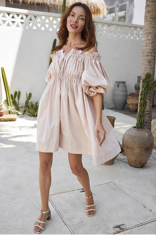 Gypsy Vanner Off Shoulder Puff Sleeve Mini Dress