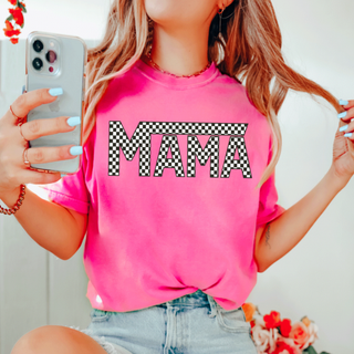 MAMA Checkered Tee - Pink