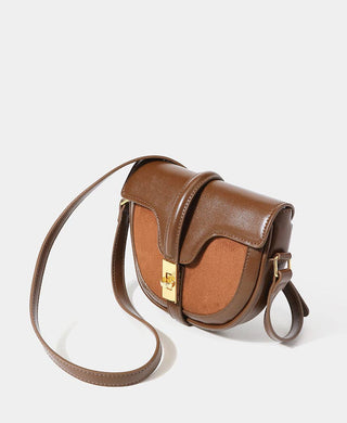 Suede Saddle Crossbody Handbag